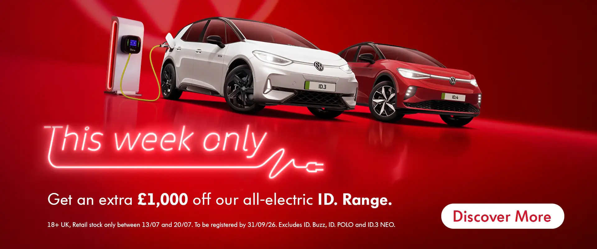 £1,000 off Volkswagen Electric Cars